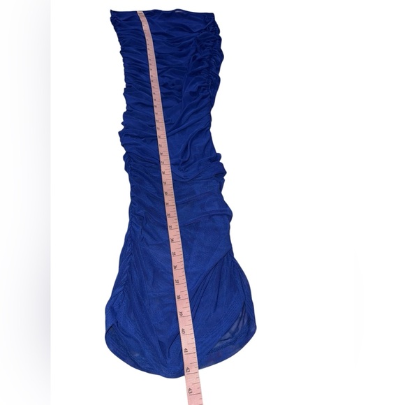 Good American Mesh Ruched Maxi Skirt Capri Blue Size Medium NWOT - Picture 7 of 10